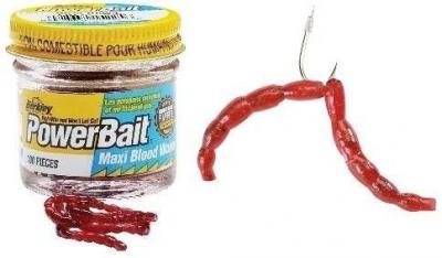 Berkley, Имитация мотыля Powerbait Maxi Blood Worm, 100шт., Red на X-FISHING