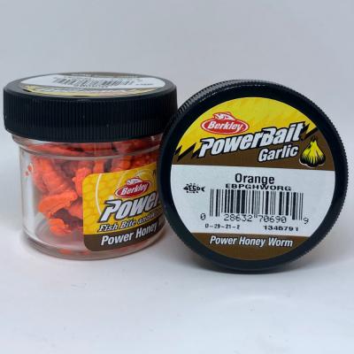 Berkley, Имитация личинки Powerbait Power Honey Worm, 55шт., Garlic Orange на X-FISHING