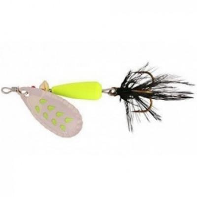 Abu Garcia, Блесна Droppen, 8г, Fluo Chartreuse - S Black Feather на X-FISHING