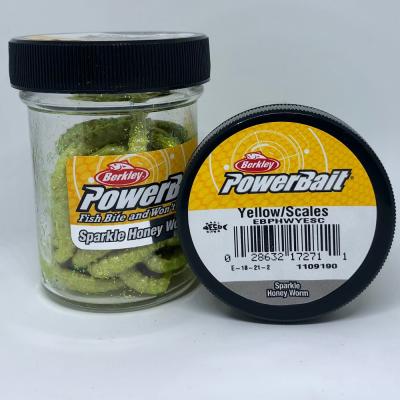 Berkley, Имитация личинки Powerbait Power Honey Worm, 55шт., Yellow/Scales на X-FISHING