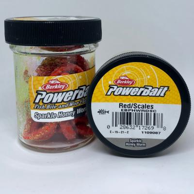 Berkley, Имитация личинки Powerbait Power Honey Worm, 55шт., Red/Scales на X-FISHING