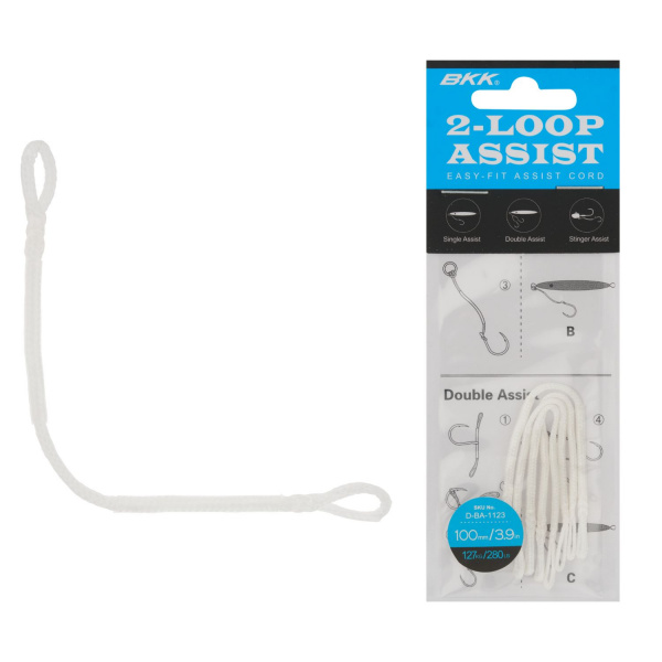 BKK, Поводок для ассиста 2-Loop Assist Cord, 280lb, M, 4шт. на X-FISHING