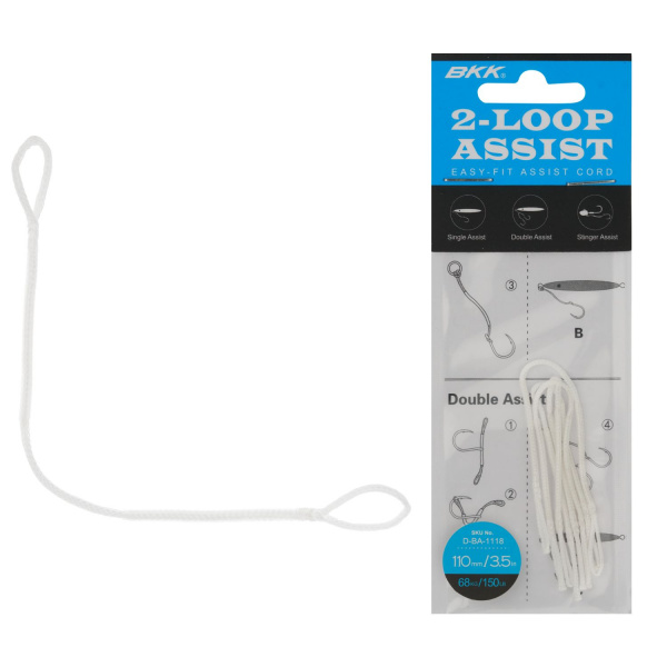 BKK, Поводок для ассиста 2-Loop Assist Cord, 150lb, L, 4шт. на X-FISHING