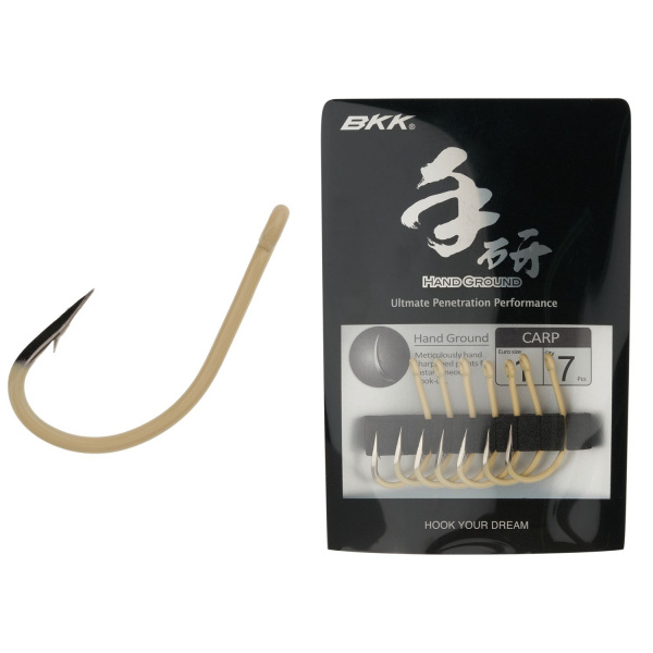 BKK, Крючок одинарный Carp Hook Hand Ground, №1, 7шт. на X-FISHING